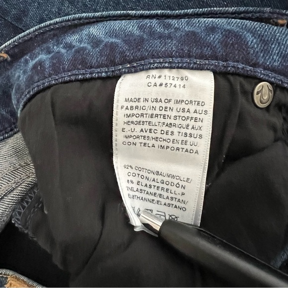 True Religion Patchwork Cora Mid Rise Straight-Size 27 - Picture 7 of 12